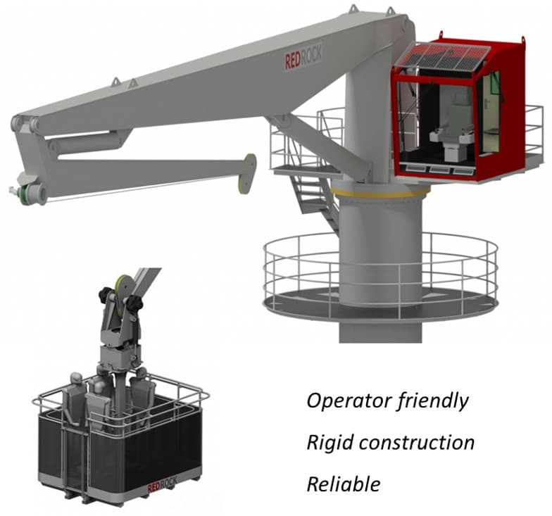 Red Rock marine cranes and davits Wenex Equipements